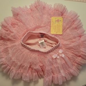 Pink tutu with attached biker shorts, size 2t/3t, new with tags